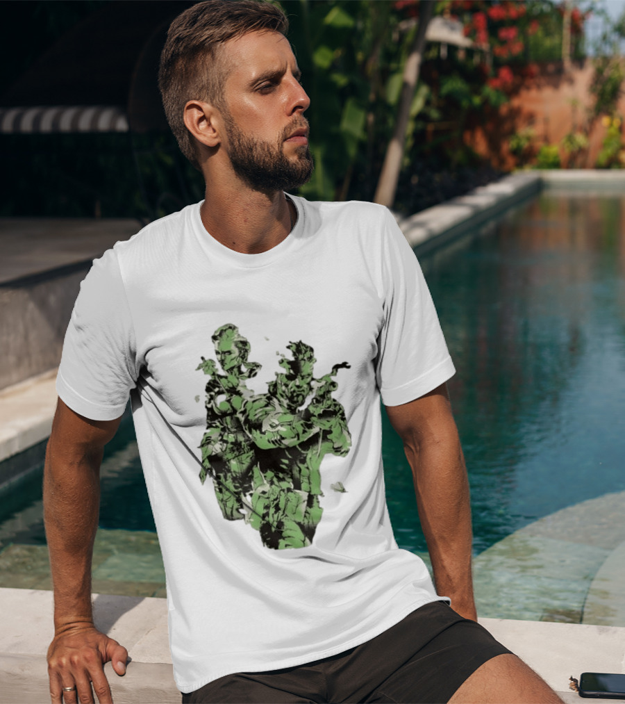 Naked Snake And The Boss Metal Solid 3 Snake Eater Iconic Duo Camouflage T-Shirt