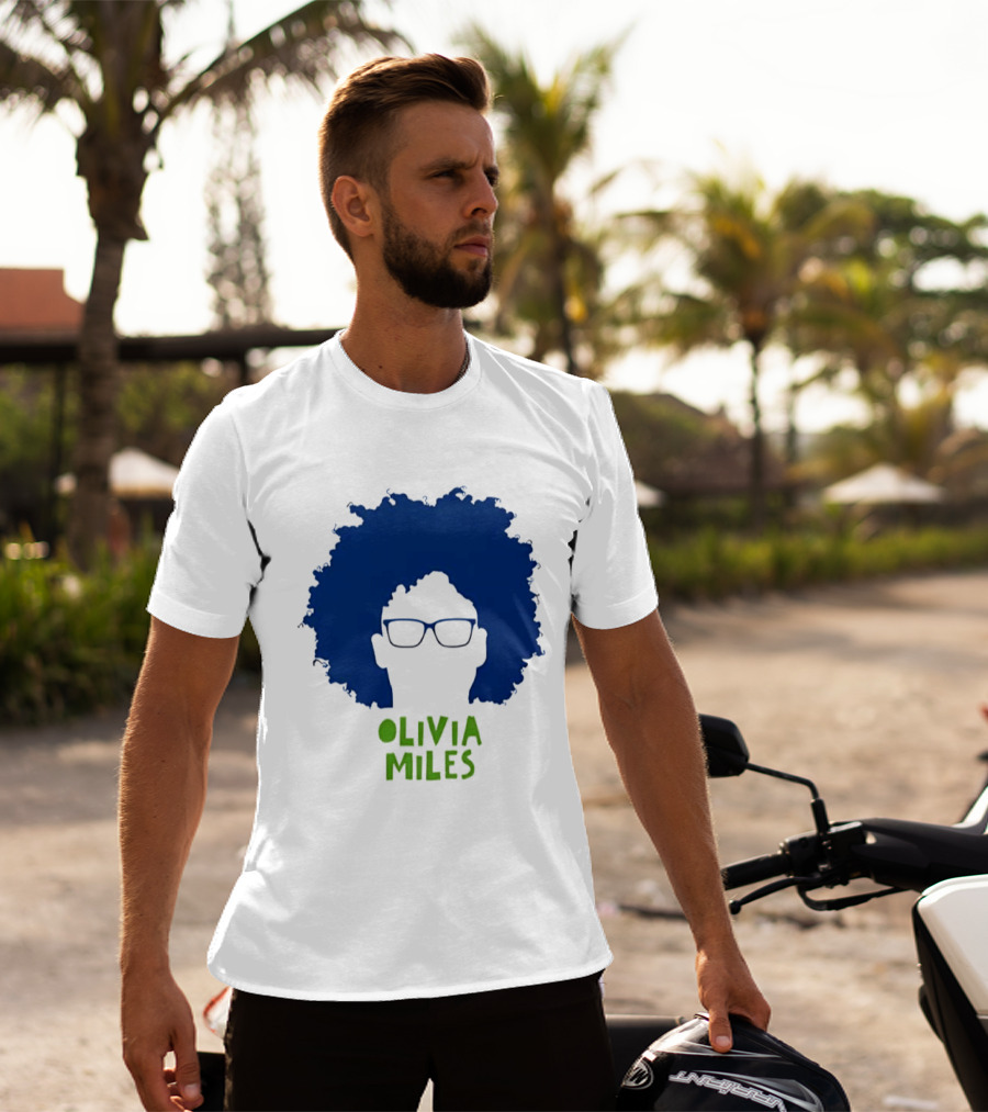 Olivia Miles Minnesota Lynx Fan Tribute Blue Afro Glasses T-Shirt