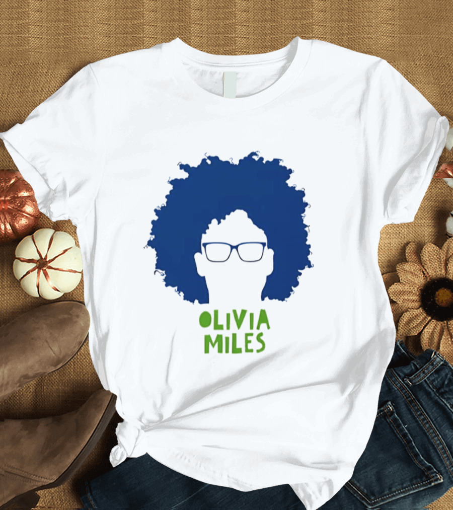 Olivia Miles Minnesota Lynx Fan Tribute Blue Afro Glasses T-Shirt