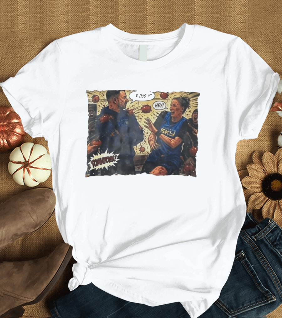 Chicago Sky Basketball Seriously Hey Tomatoes Comic Scene T-Shirt