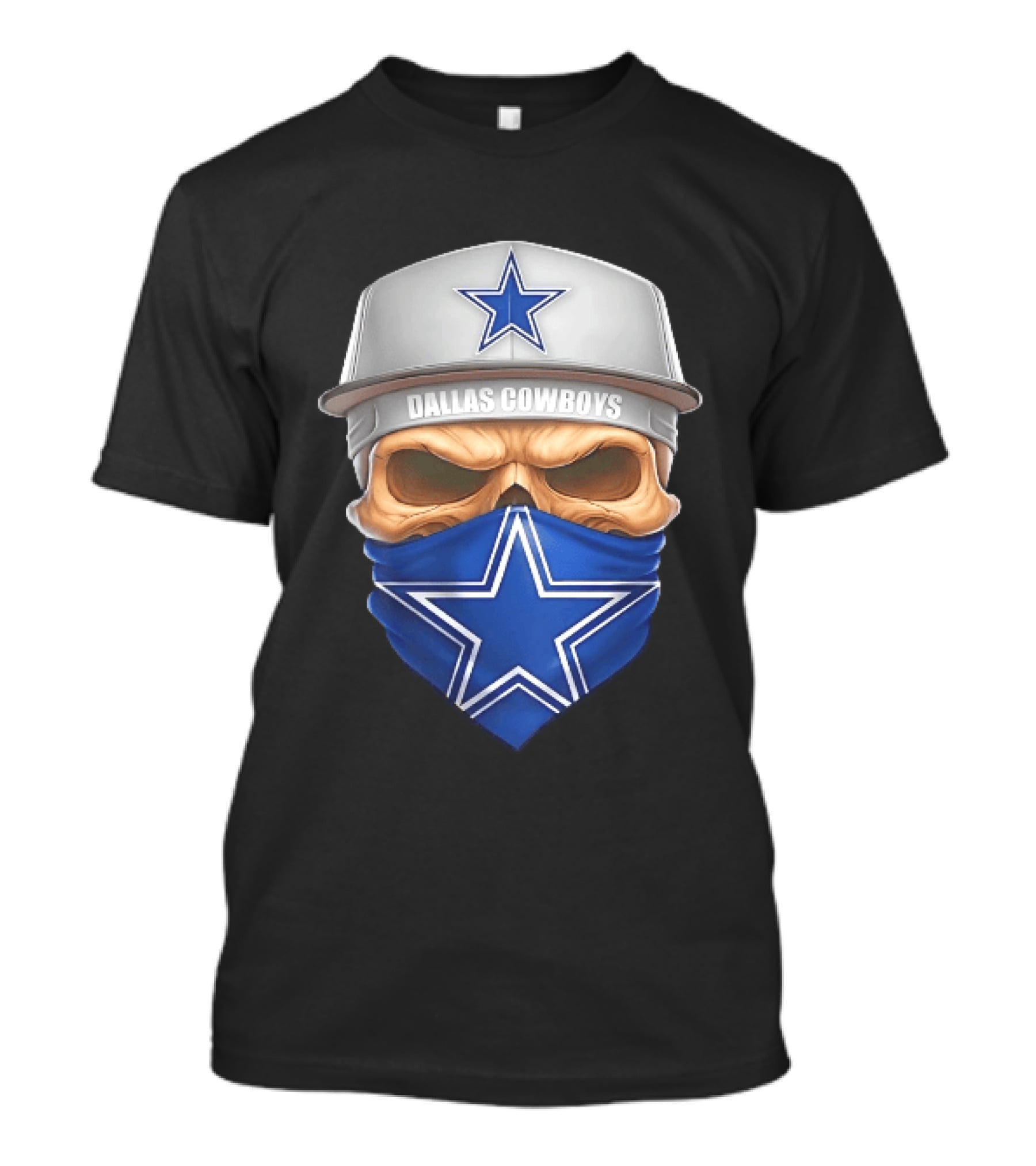 Dallas Cowboys Skull Bandana Cap Men Star T-Shirt