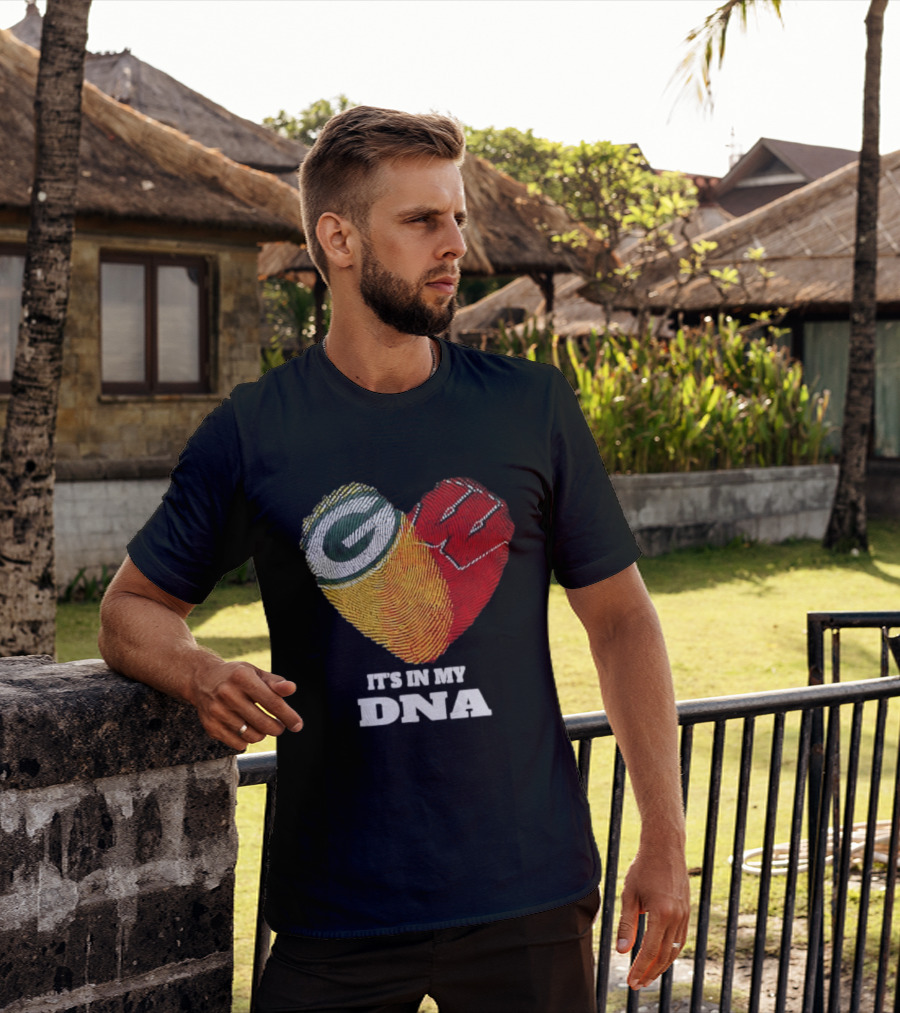 Green Bay Packers It's In My DNA Heart Fingerprint T-Shirt