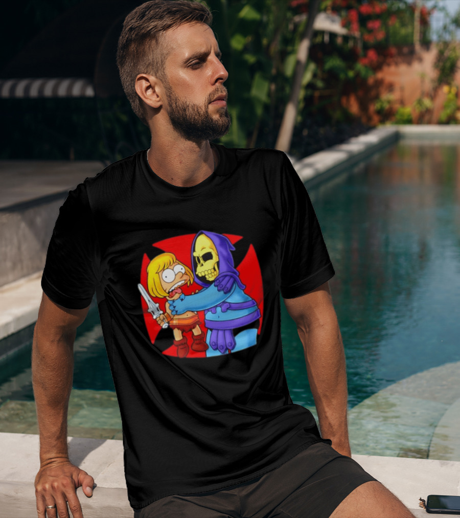 He Man Skeletor Masters Of The Universe Bart Simpson Mashup T-Shirt