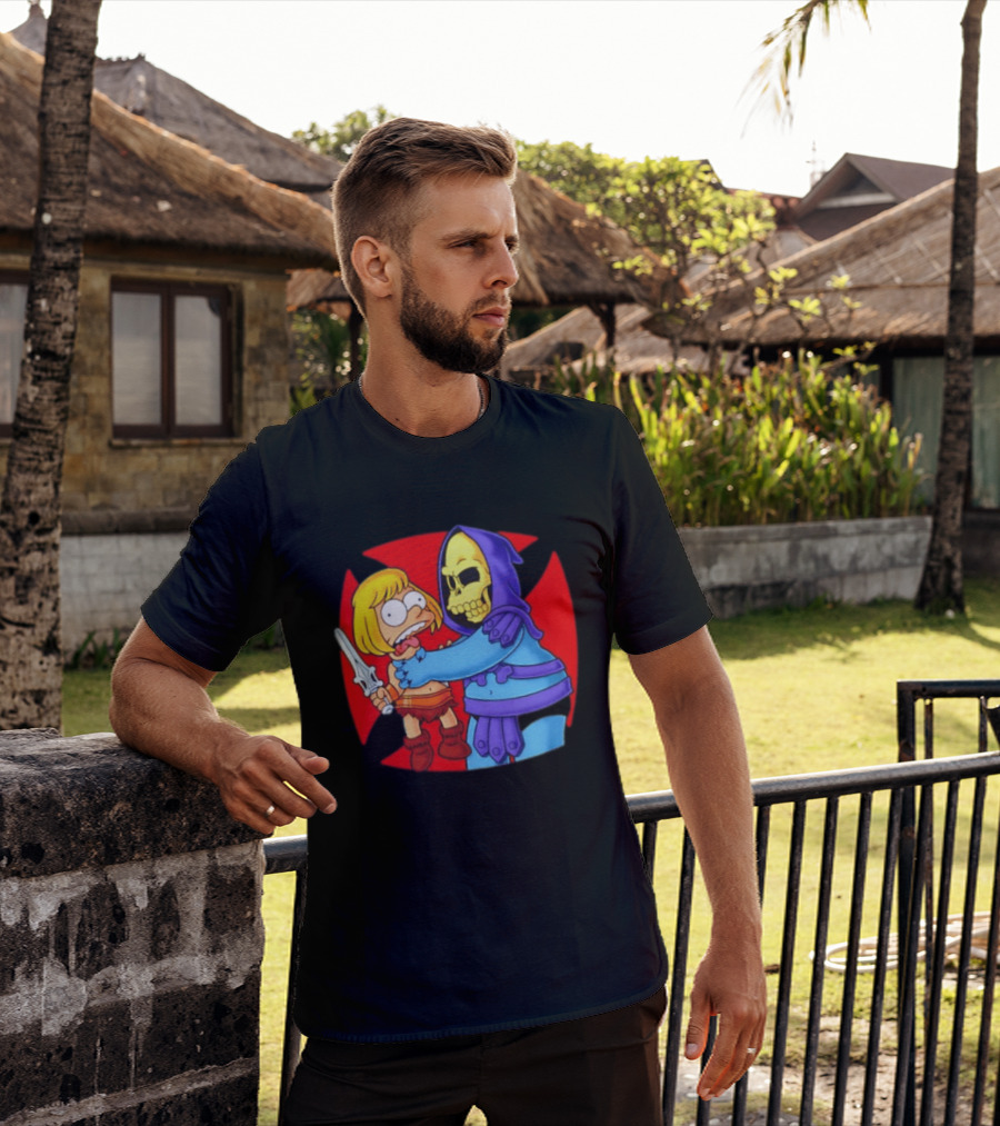 He Man Skeletor Masters Of The Universe Bart Simpson Mashup T-Shirt