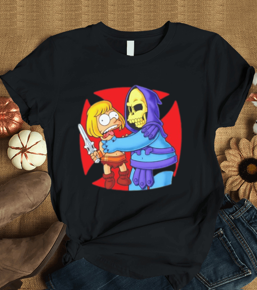 He Man Skeletor Masters Of The Universe Bart Simpson Mashup T-Shirt