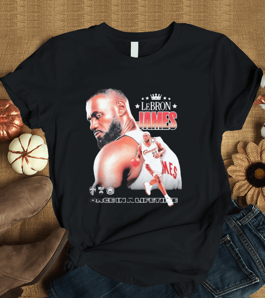 LeBron James Cleveland Cavaliers Once In A Lifetime NBA Heat Championships T-Shirt