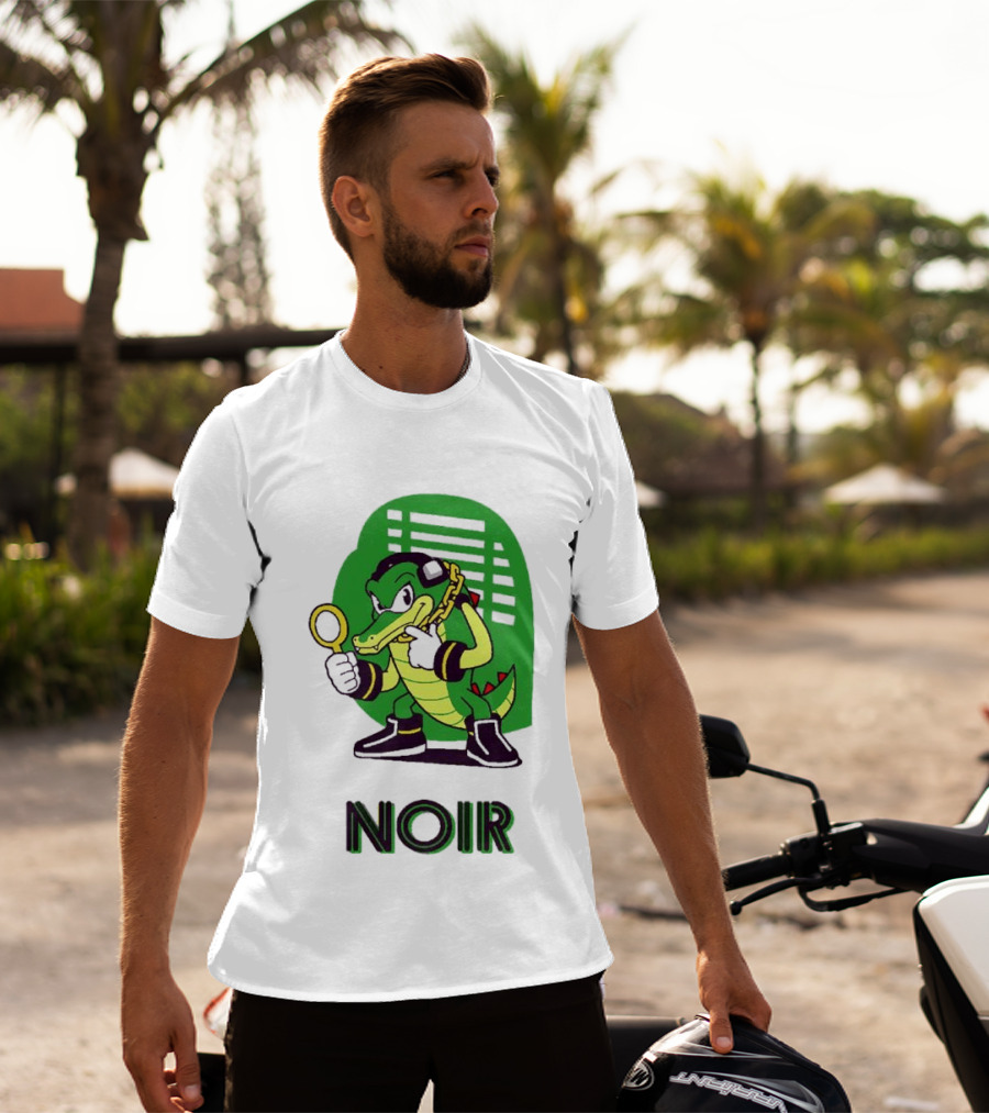 Vector The Crocodile Chaotix Detective Agency Noir Magnifying Glass Image T-Shirt