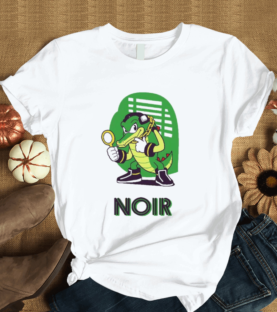 Vector The Crocodile Chaotix Detective Agency Noir Magnifying Glass Image T-Shirt