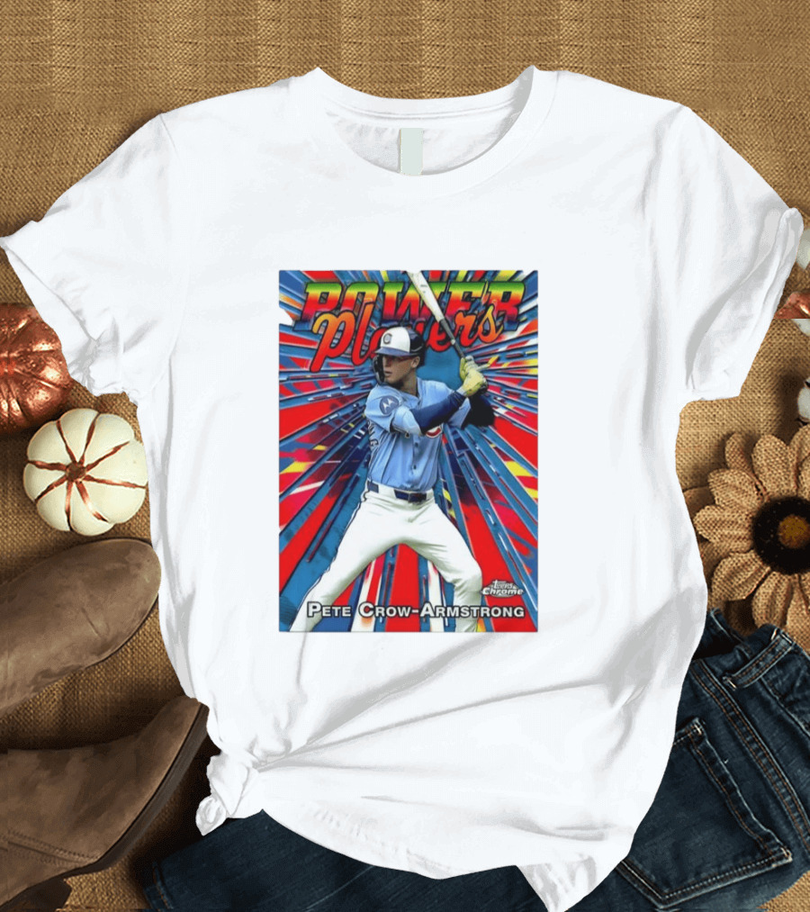 Pete Crow Armstrong Power Players Chicago Cubs Topps Chrome MLB Baseball T-Shirt