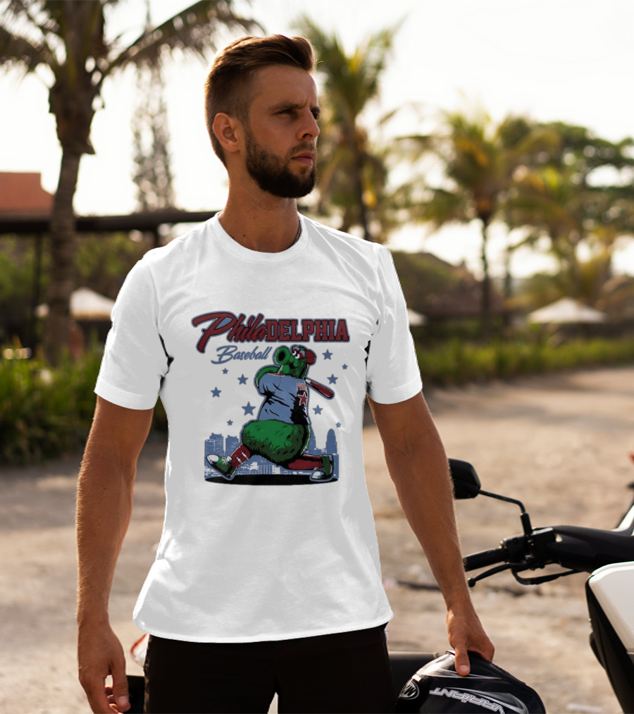 Phillie Phanatic Philadelphia Baseball Phillies MLB Skyline Stars T-Shirt