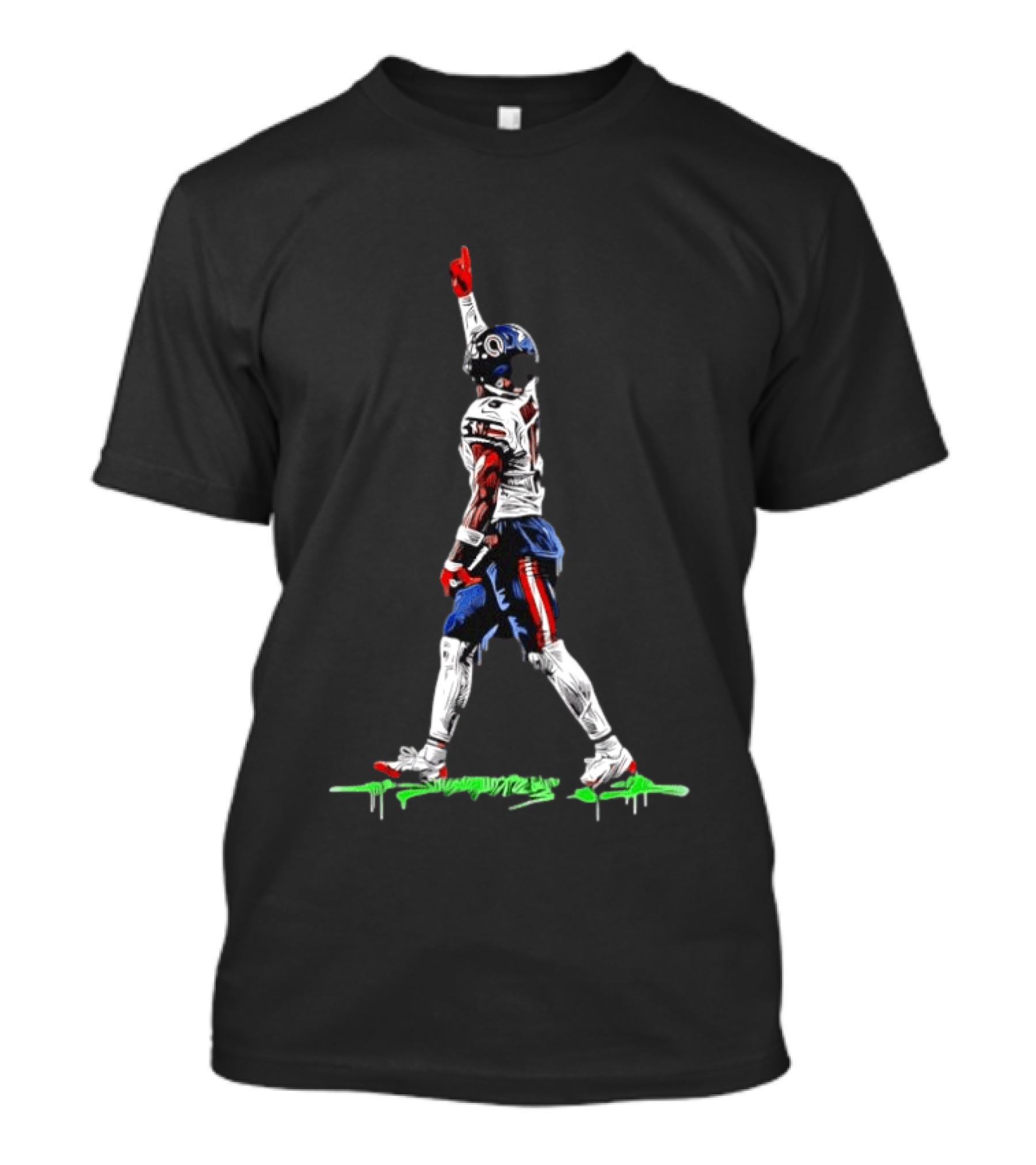 DJ Moore Chicago Bears Touchdown Celebration Action Pose Football Graffiti T-Shirt