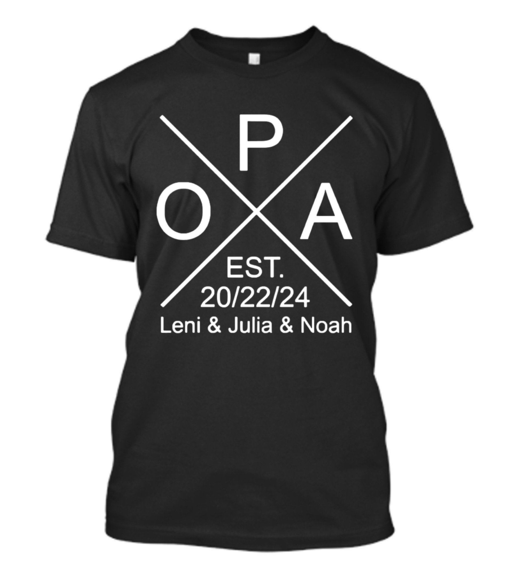 Original Opa Est 2022 2024 Leni Julia Noah Father's Day T-Shirt