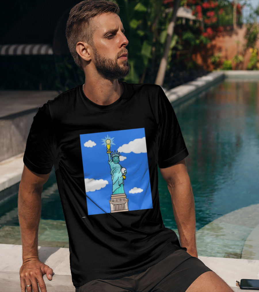 Jalen Brunson Statue Of Liberty New York 11 NBA Trophy T-Shirt
