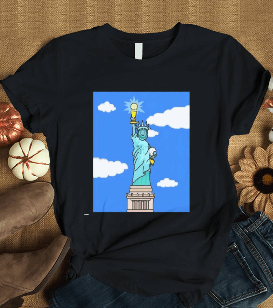 Jalen Brunson Statue Of Liberty New York 11 NBA Trophy T-Shirt