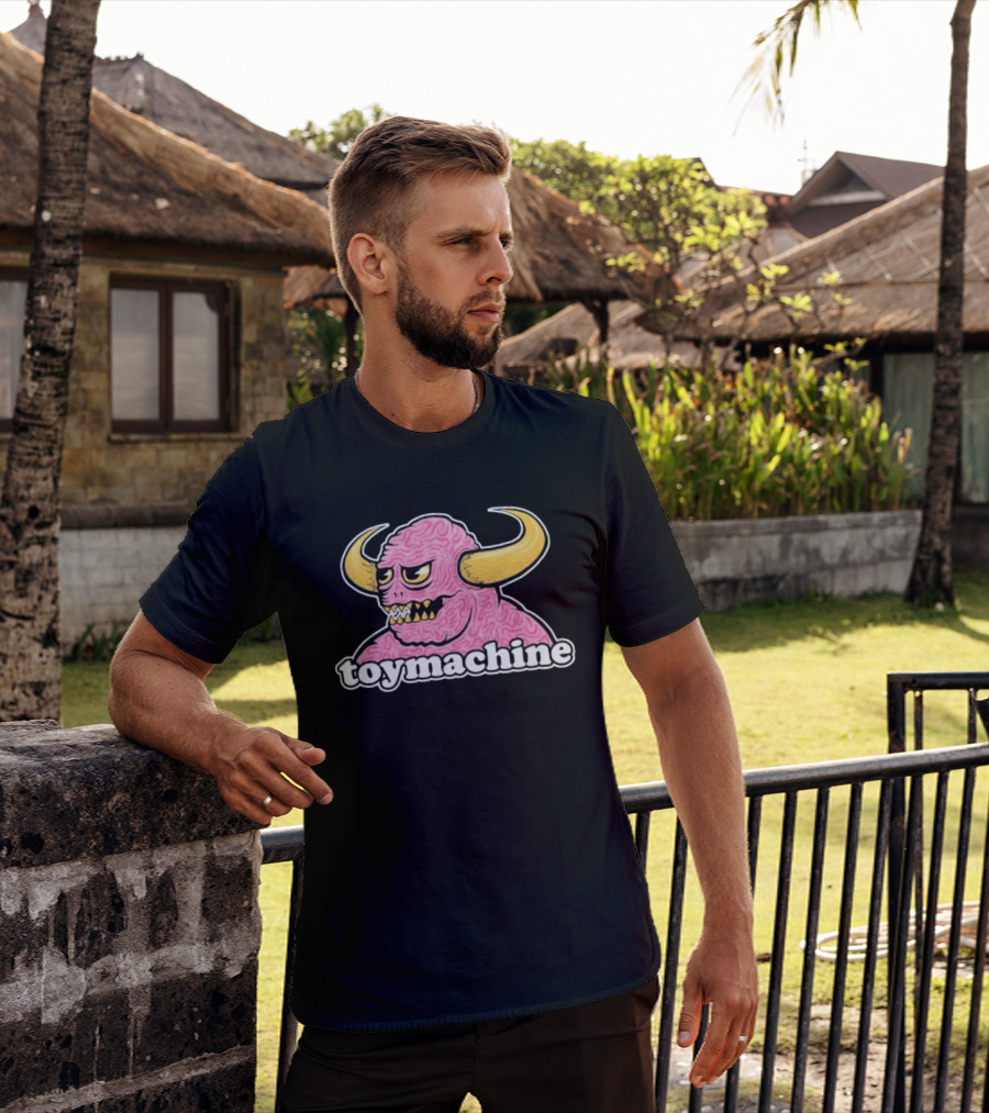 Toy Machine Monster With Horns And Brain Texture T-Shirt