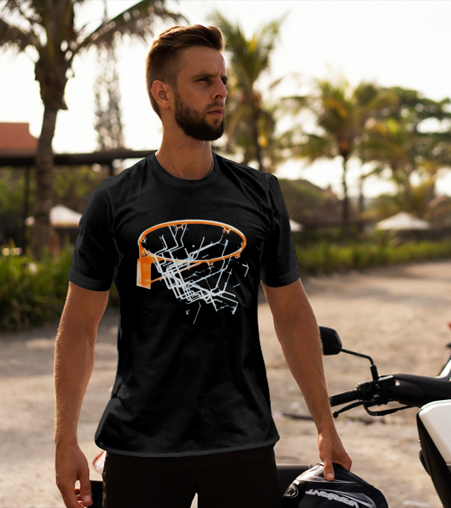 New York City Subway Map Basketball Hoop The Bronx Manhattan Queens T-Shirt