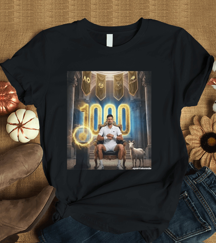 Novak Djokovic 1000 Weeks ATP Top 20 Tennis Player T-Shirt