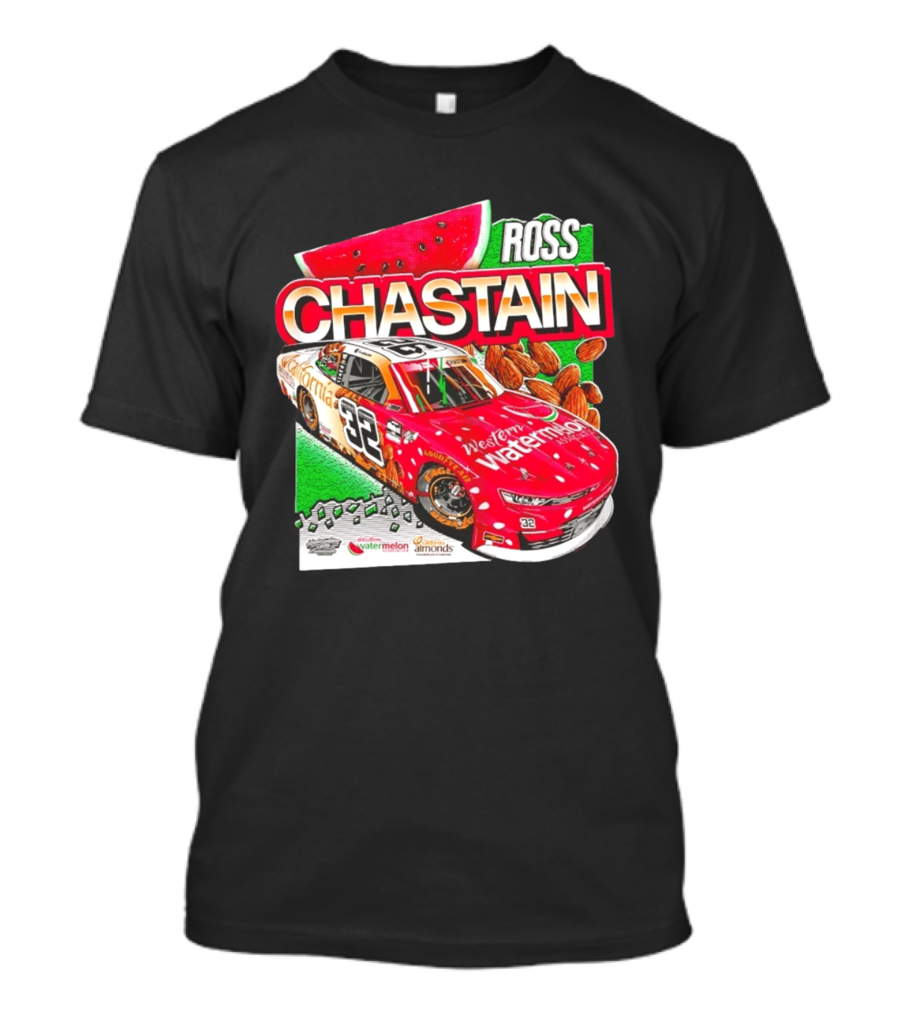 Ross Chastain 32 Western Watermelon California Almonds NASCAR Racing Car T-Shirt