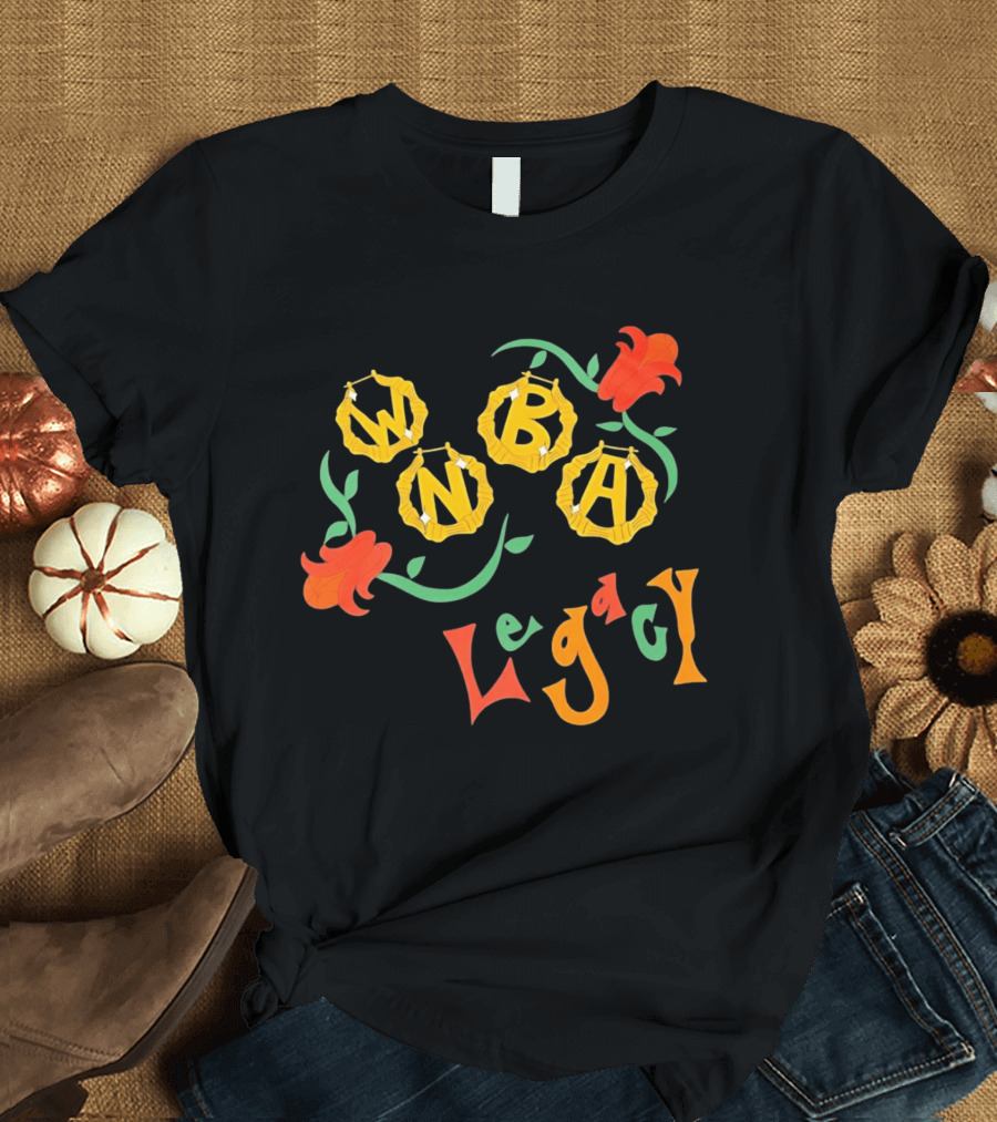 WNBA Bamboo Hoop Earrings Legacy Floral T-Shirt