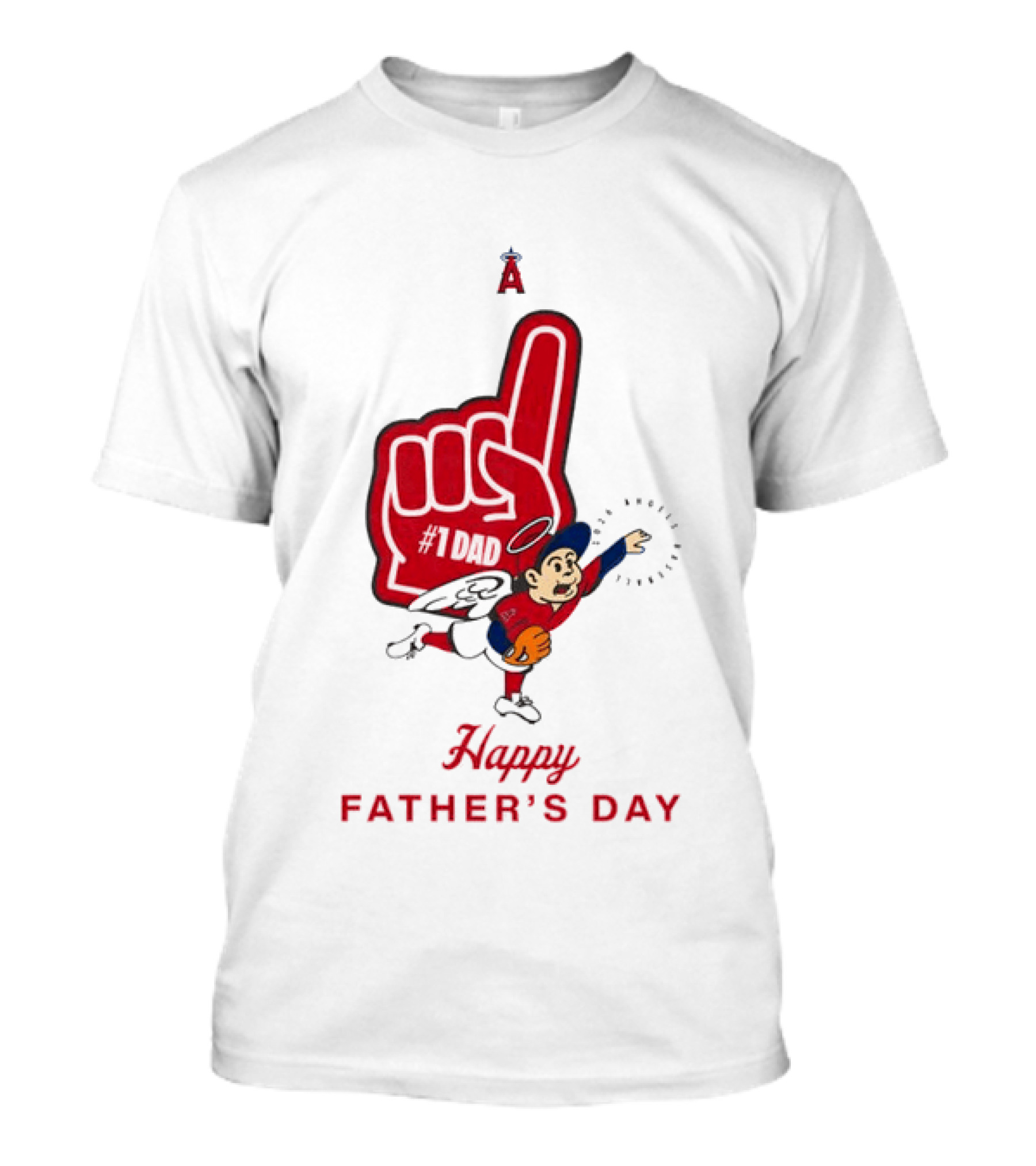 Happy Father's Day 2026 Los Angeles Angels Baseball Fan Foam Finger T-Shirt