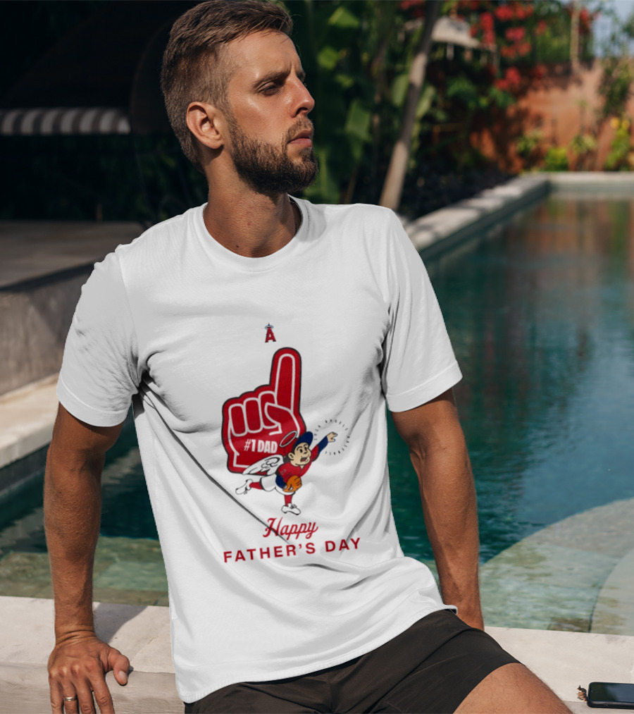 Happy Father's Day 2026 Los Angeles Angels Baseball Fan Foam Finger T-Shirt
