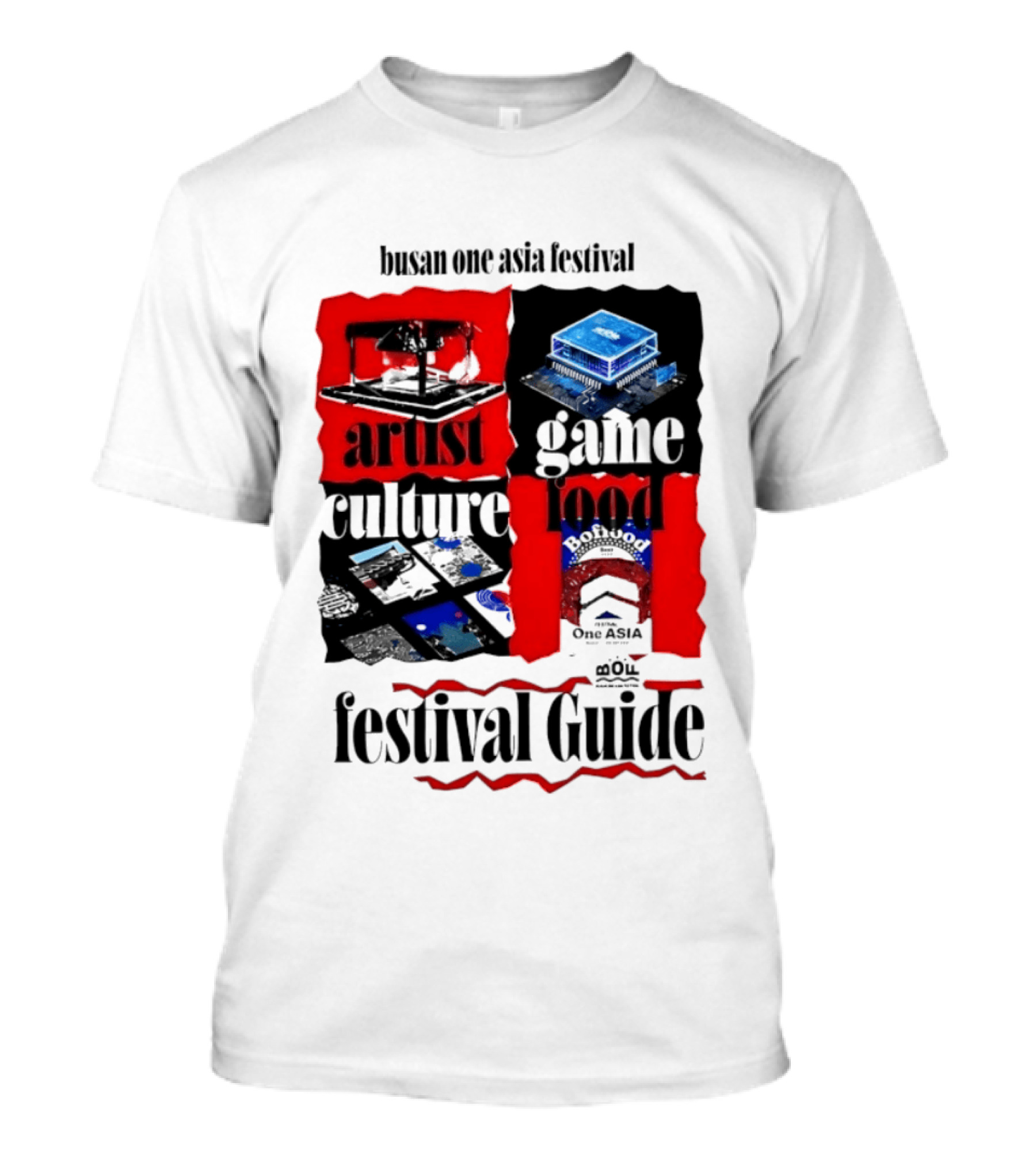 Busan One Asia Festival Artist Game Food Culture Festival Guide T-Shirt