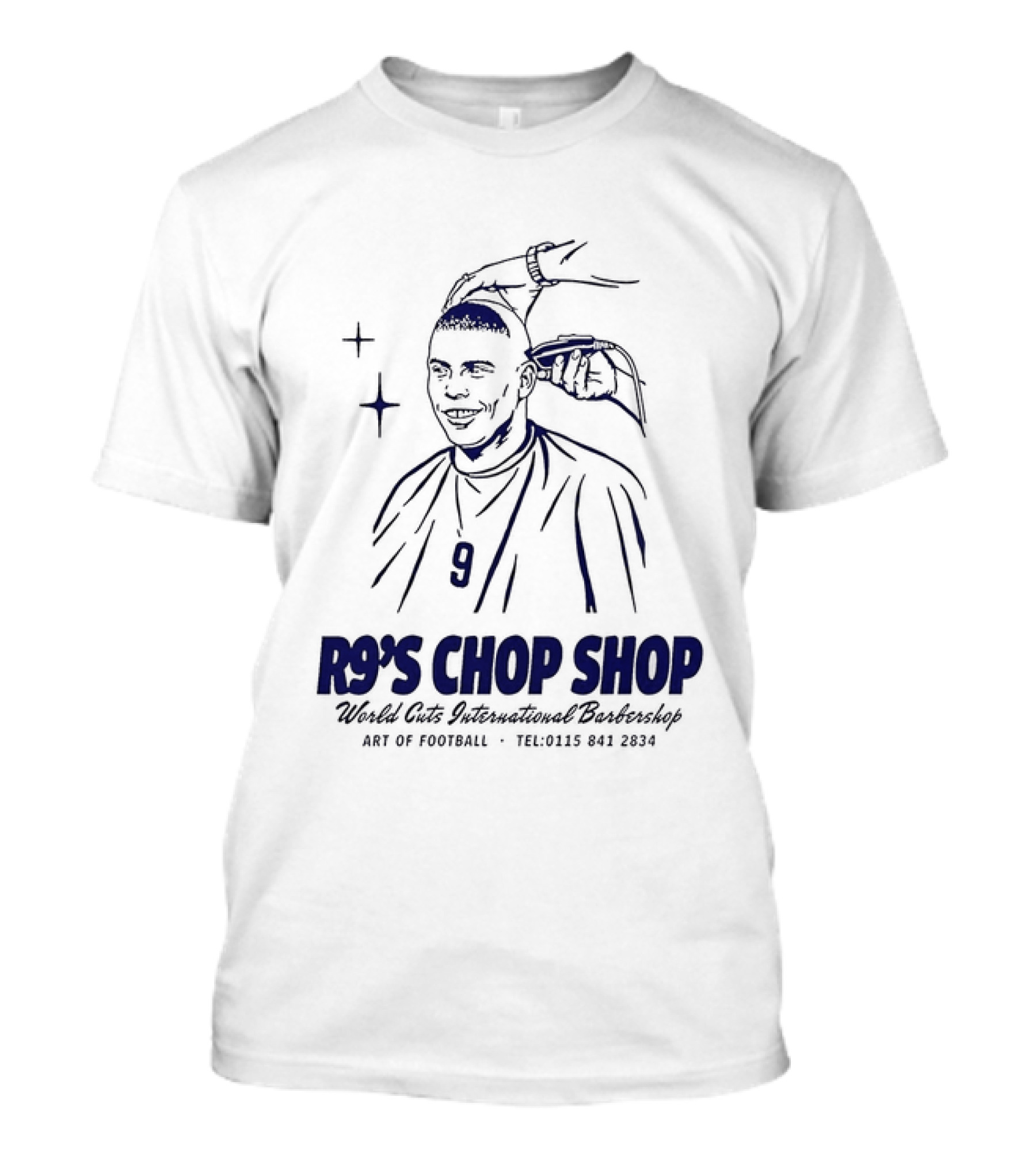 R9's Chop Shop Brazil Ronaldo National Team Barber Art Of Football T-Shirt