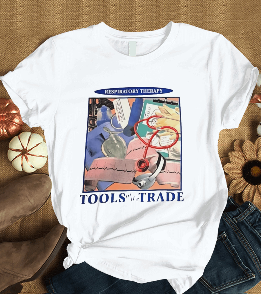 Respiratory Therapy Tools Stethoscope And Medical Instruments T-Shirt