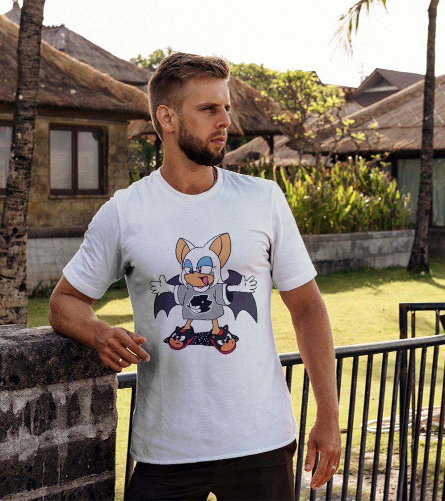 Rouge The Bat Wearing Shadow The Hedgehog Fan T-Shirt