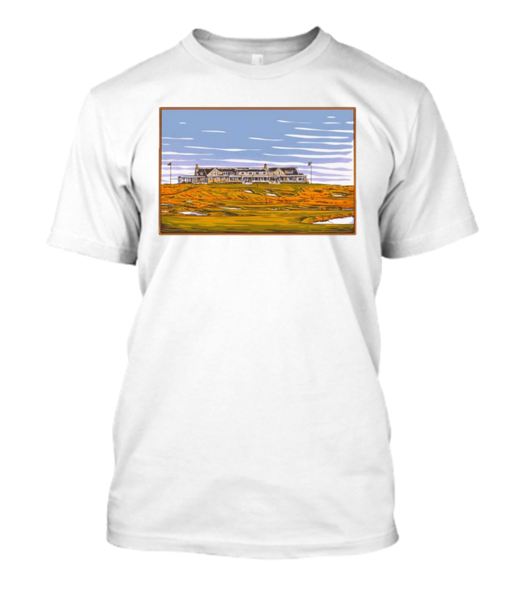 Shinnecock Hills Golf Club Clubhouse Course Landscape View Southampton New York T-Shirt