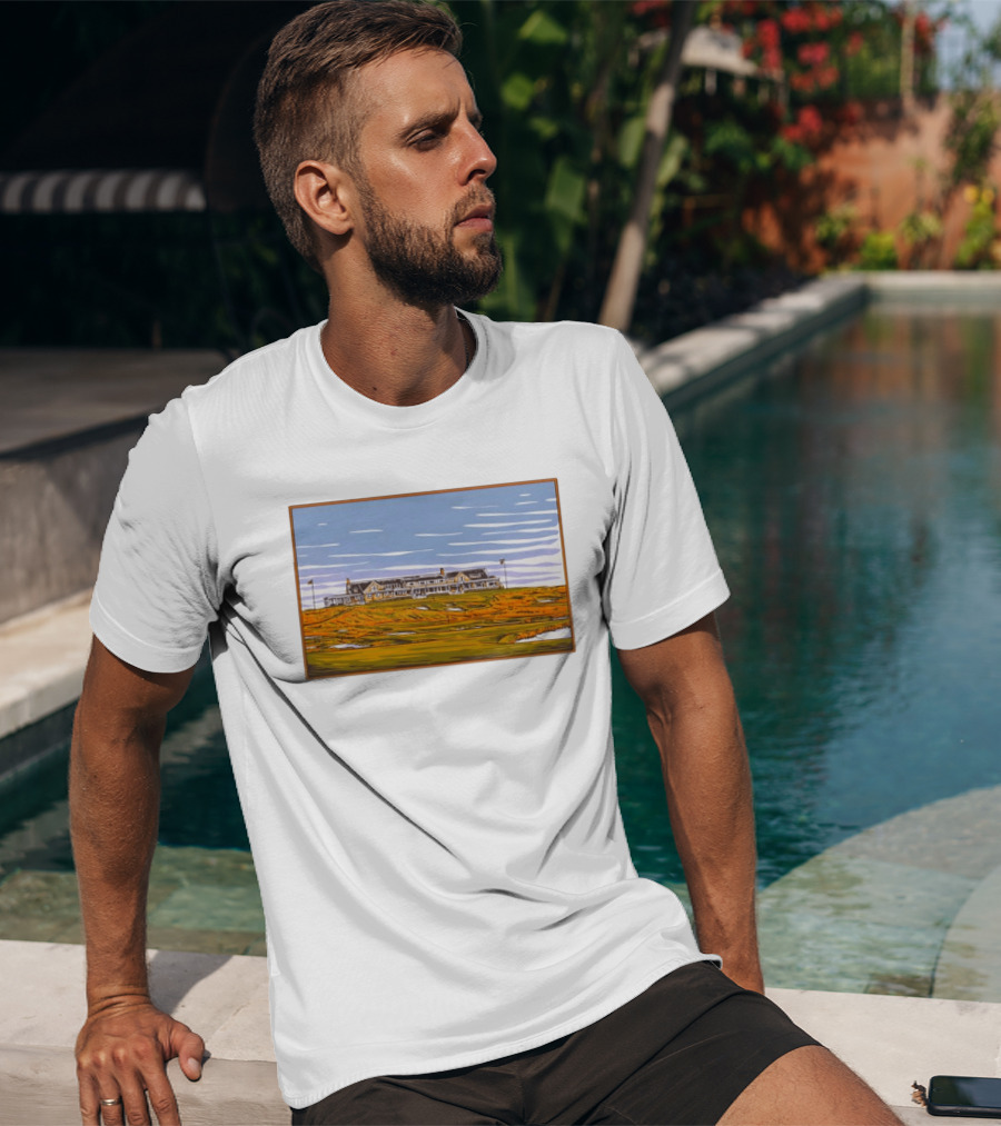 Shinnecock Hills Golf Club Clubhouse Course Landscape View Southampton New York T-Shirt