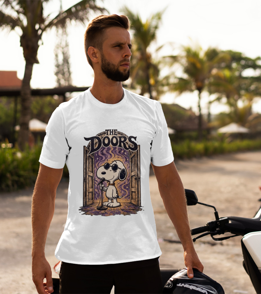 Snoopy The Doors Open The Mind Midnight Light T-Shirt