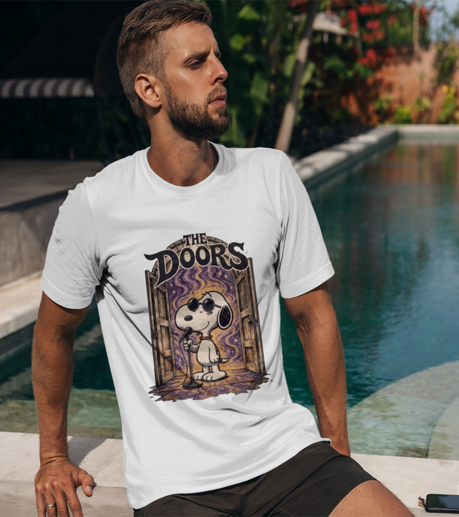 Snoopy The Doors Open The Mind Midnight Light T-Shirt