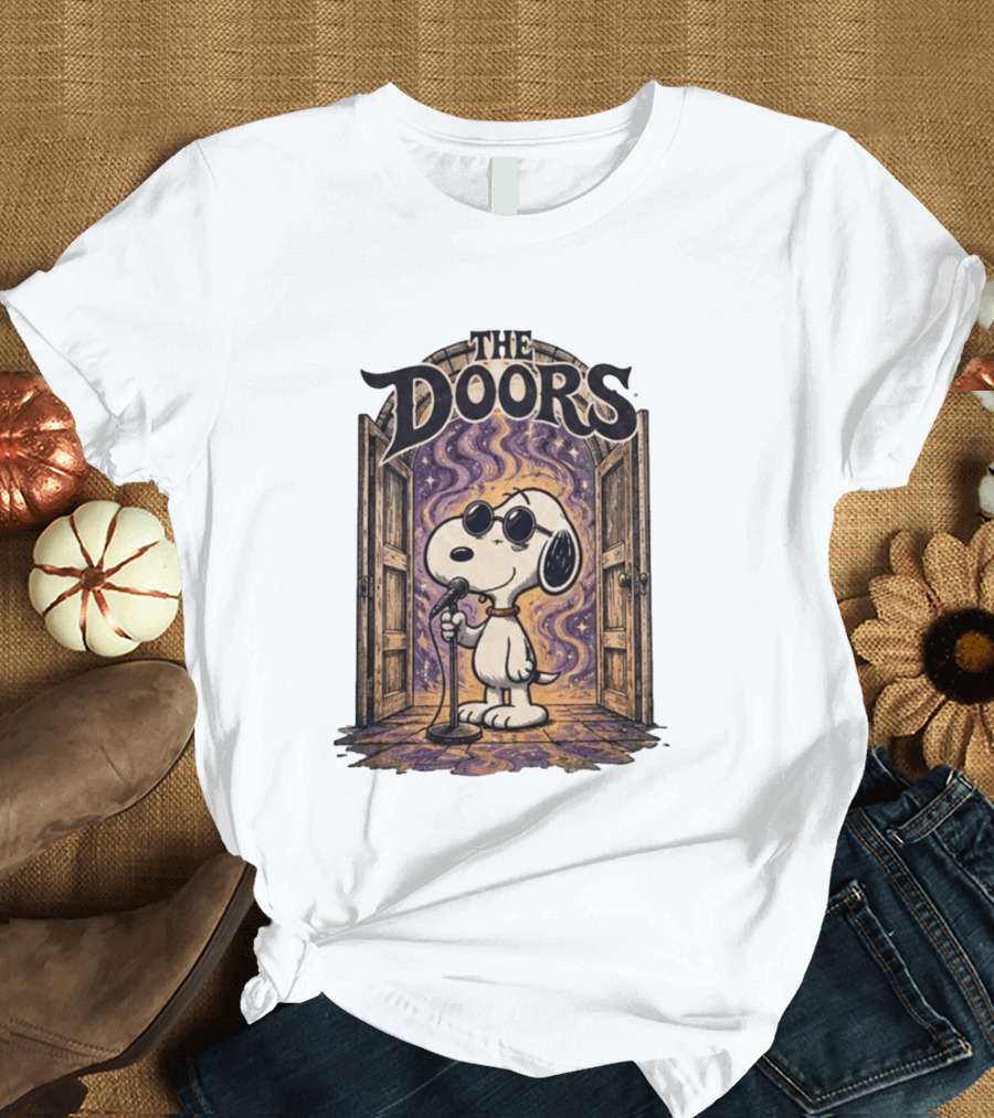 Snoopy The Doors Open The Mind Midnight Light T-Shirt