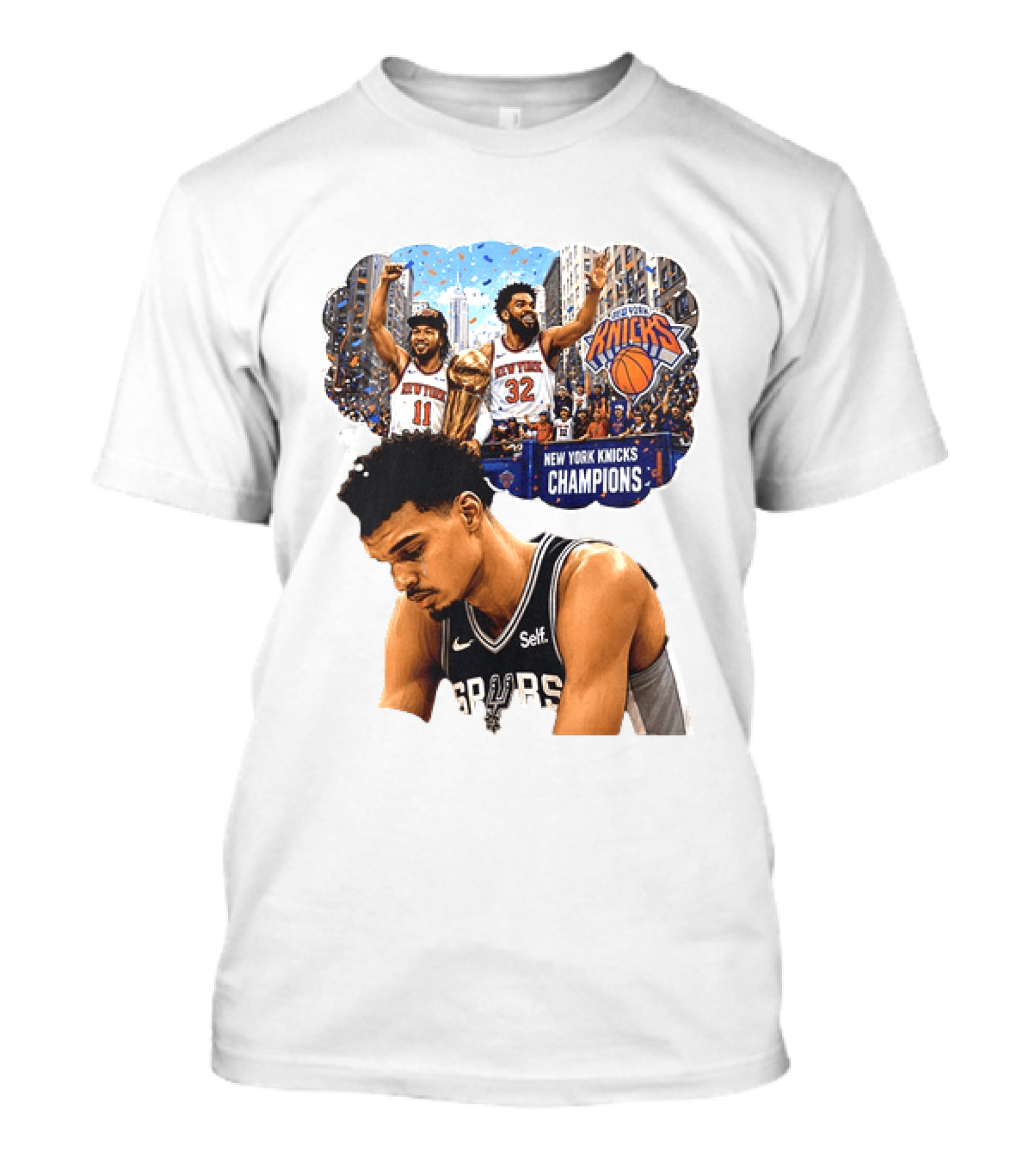 Victor Wembanyama Spurs Dreaming Jalen Brunson Karl Anthony Towns Knicks Champions T-Shirt