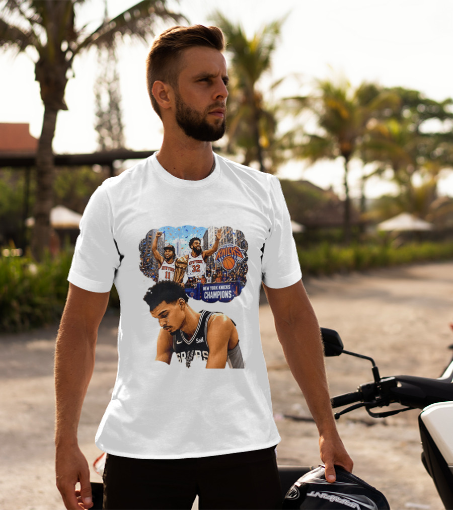 Victor Wembanyama Spurs Dreaming Jalen Brunson Karl Anthony Towns Knicks Champions T-Shirt