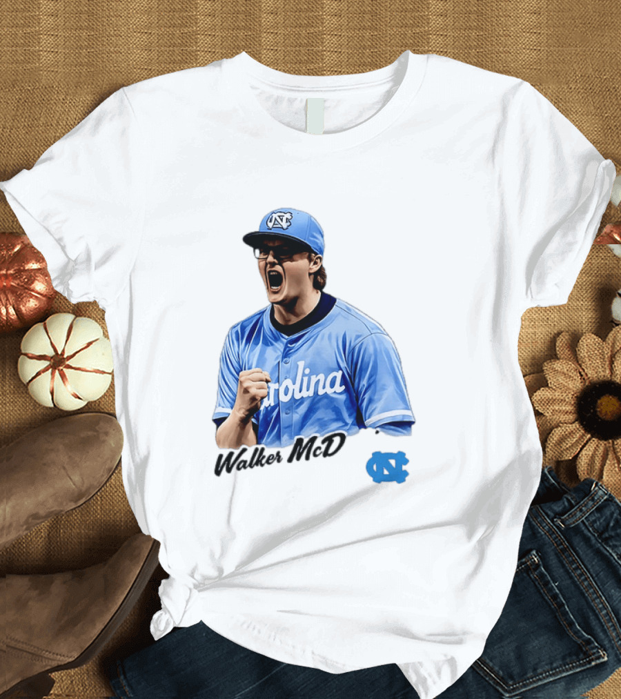 Walker McD North Carolina Tar Heels Baseball Carolina Blue Team Spirit T-Shirt