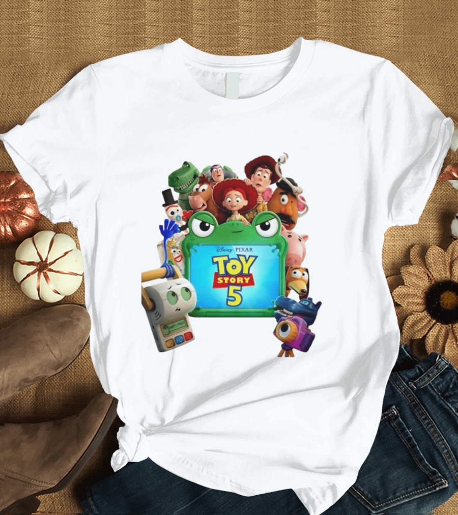 Woody Buzz Lightyear And Friends Toy Story 5 Disney Pixar Characters T-Shirt