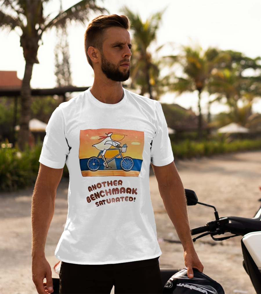 Another Benchmark Saturated Pelican On Bicycle T-Shirt