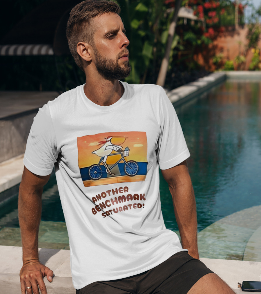 Another Benchmark Saturated Pelican On Bicycle T-Shirt