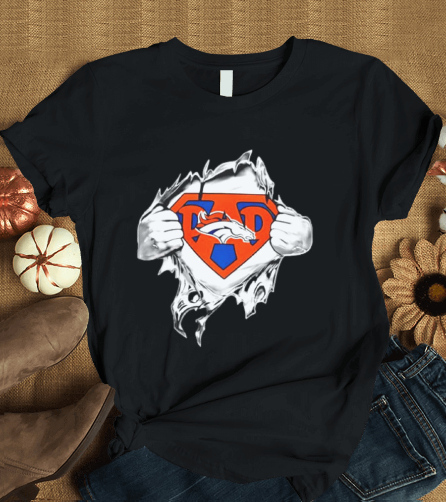 Denver Broncos Super Dad Happy Father's Day Hero Football Fan T-Shirt