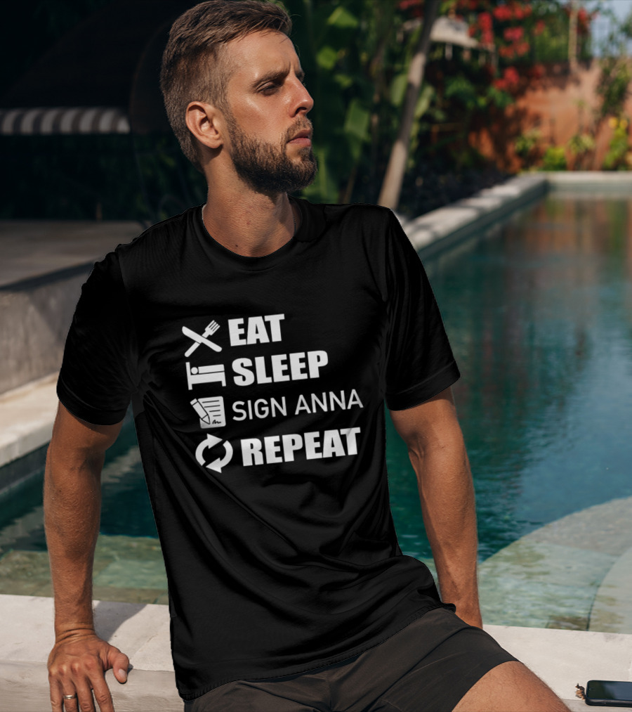 Eat Sleep Sign Anna Repeat Icons Cycle T-Shirt