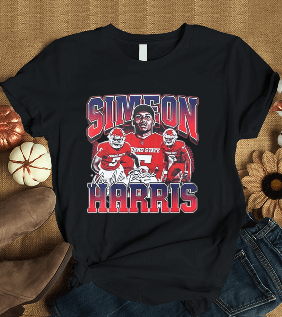 Simeon Harris Fresno State Bulldogs Mr No Panic Football Player Recognition T-Shirt
