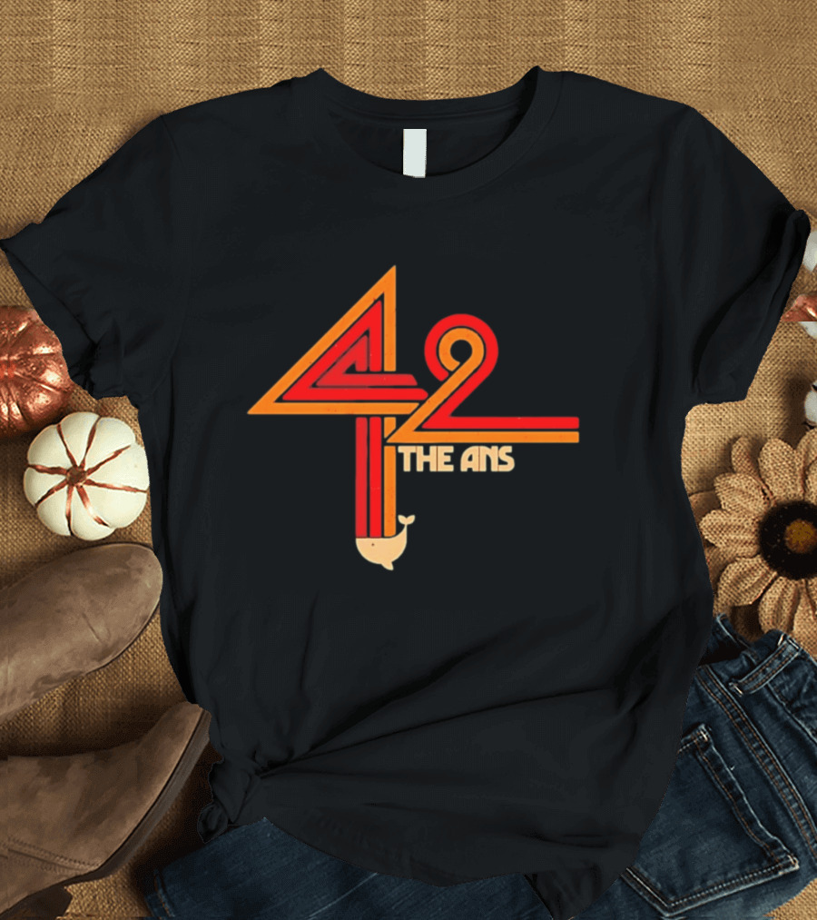 The Hitchhiker's Guide To The Galaxy 42 The Answer Text With Whale T-Shirt