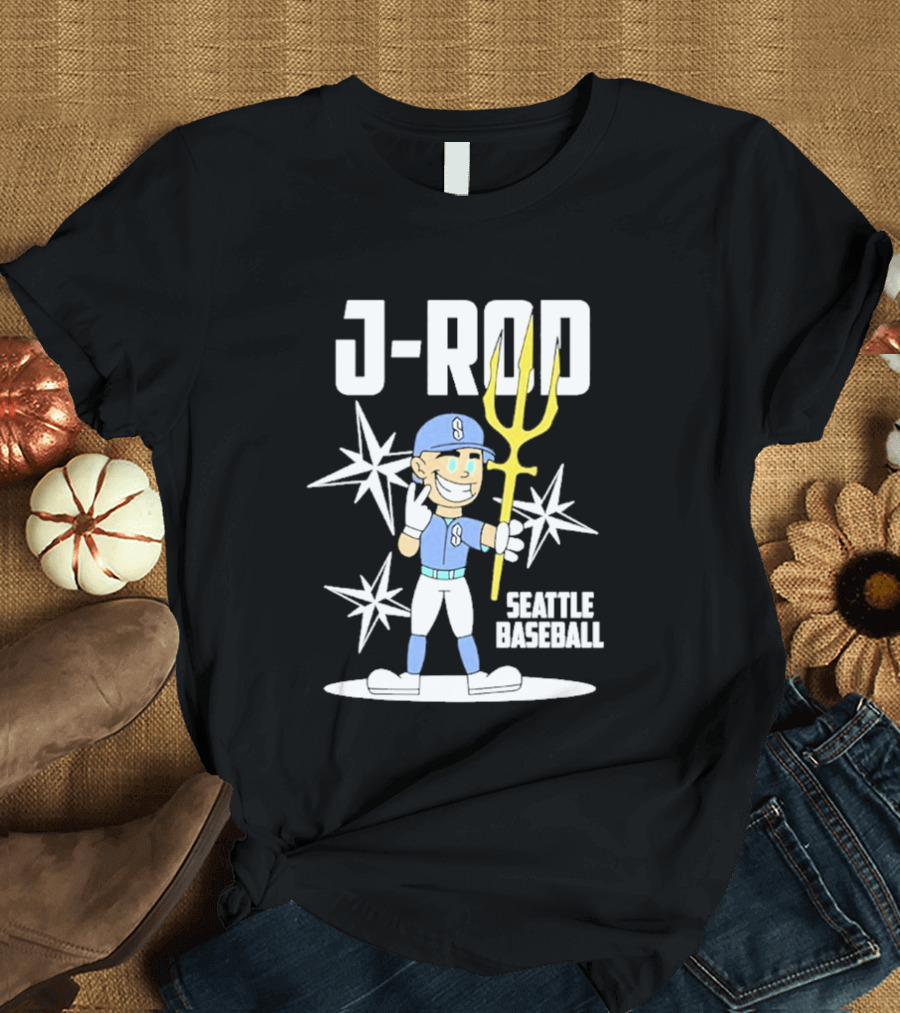 J Rod Seattle Baseball Julio Rodríguez Cartoon Trident Stars T-Shirt