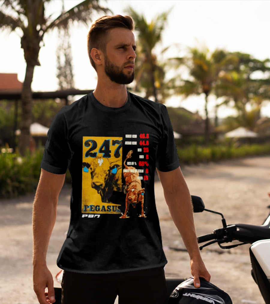 Pegasus 247 PBR Bull Riding Outs Stats Highest Average Score T-Shirt