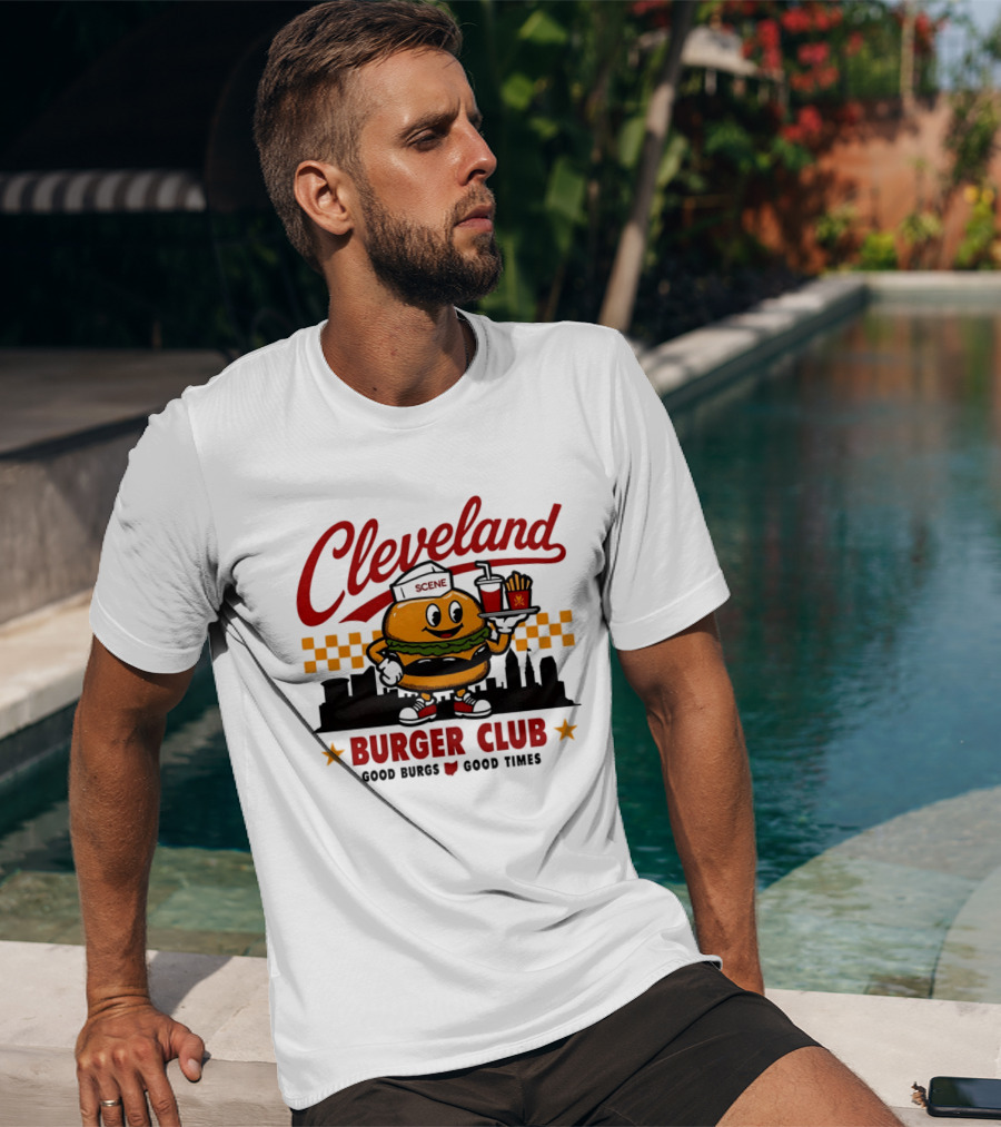 Cleveland Scene Burger Club City Skyline Good Burgs Good Times T-Shirt