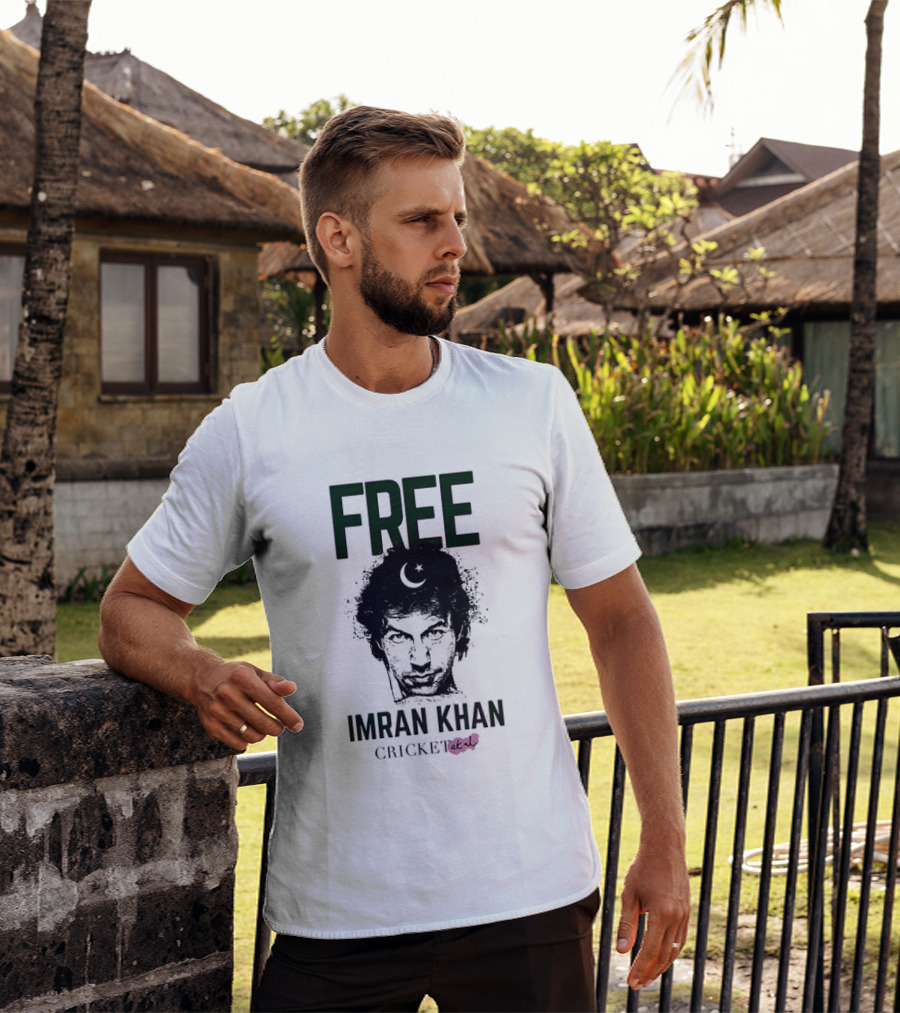 Free Imran Khan Cricket Protest Moon T-Shirt