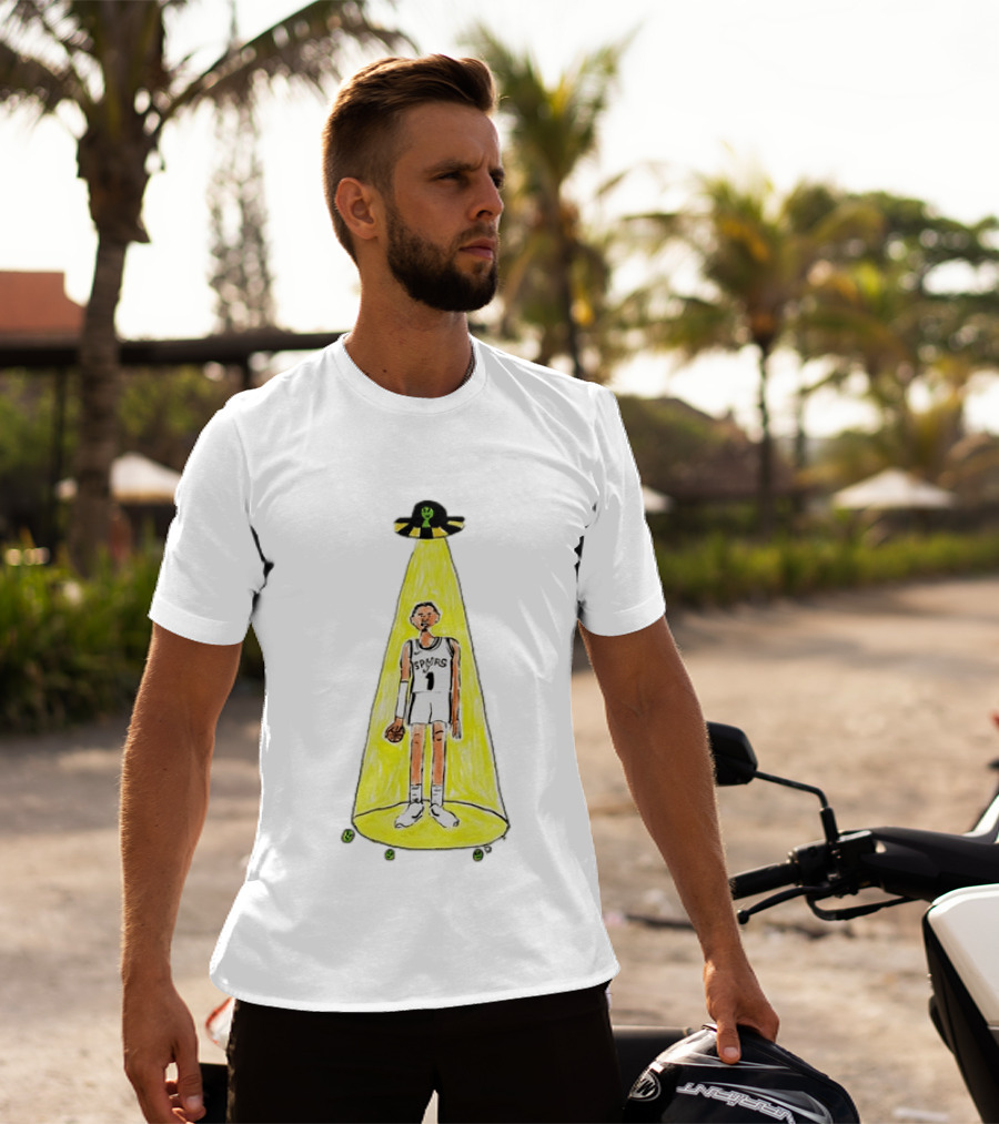Victor Wembanyama Spurs NBA Out Of This World Alien Abduction Doodle T-Shirt