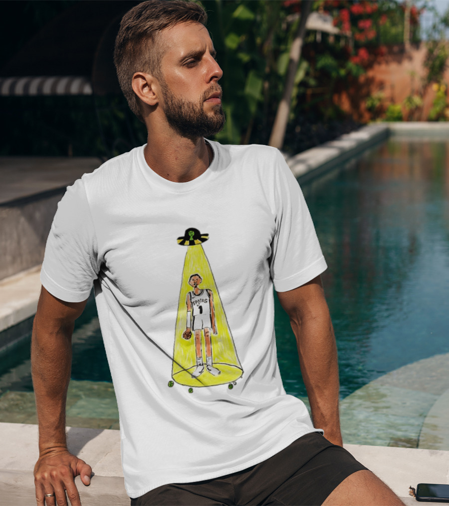 Victor Wembanyama Spurs NBA Out Of This World Alien Abduction Doodle T-Shirt
